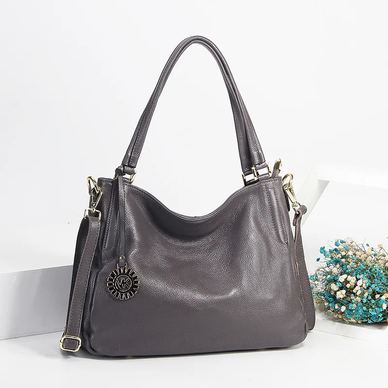 

2019 New European and American Fashion Leather Female Bag Top Layer Leather Lychee Pattern Tote Bag Diagonal Bag One Generation