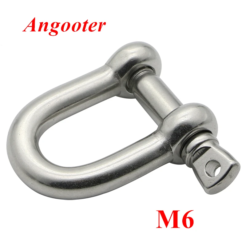 10pcs M6 Straight D shackle 304 stainless steel D Type Rigging Chain