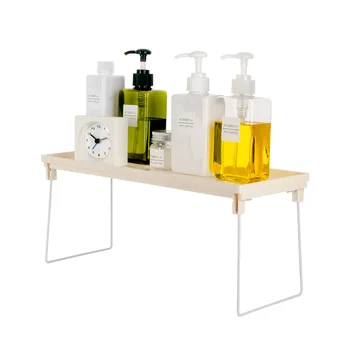 

PP Iron Foldable Makeup Organizer Toiletries Cosmetic Organizer Makeup Box Kitchen Storage Hollow Out Table Organizer