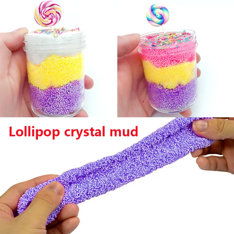 slime trasparente Fluffy foam suplies Transparent Slime toys Relax Toys Lollipop Plasticine Crystal Mud Slimes Hands-On | Игрушки и