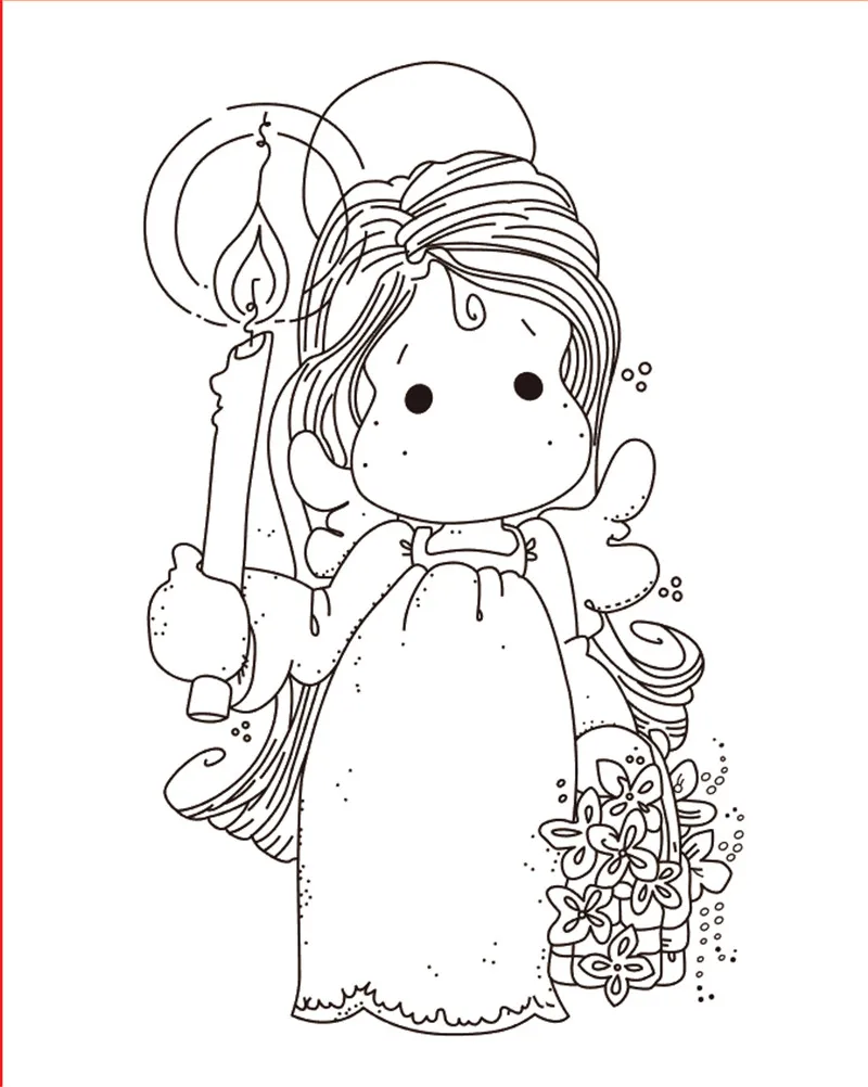 

10x8 Girl holding flowers Transparent Clear Silicone Stamp Seal for DIY scrapbooking photo album Decorative clear stamp