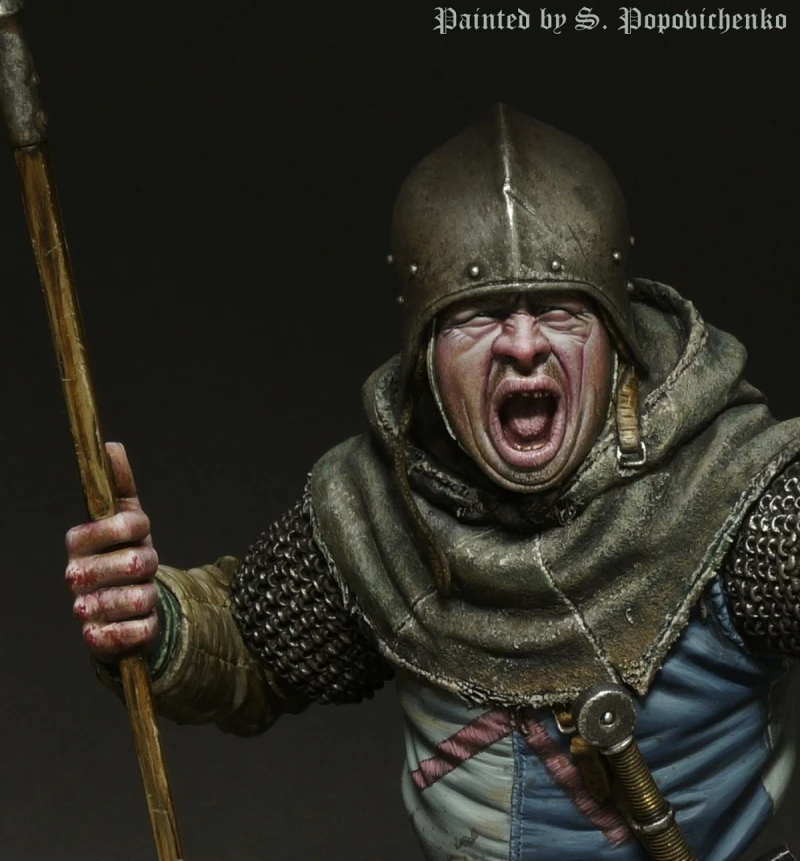 

1/10 resin figure bust model spear soldier ancient game character GK white model hand to do X98