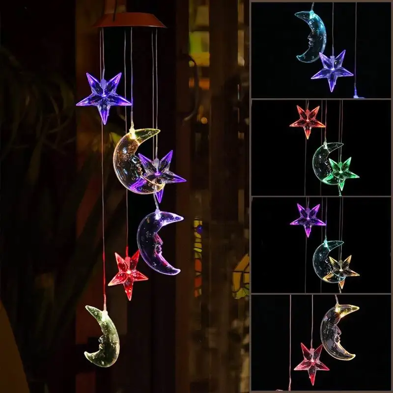 Chiclits Outdoor LED Solar Light Color-Changing Hummingbirds dragonfly Butterfly Wind Chime Lamp For Home Garden Decoration (16)