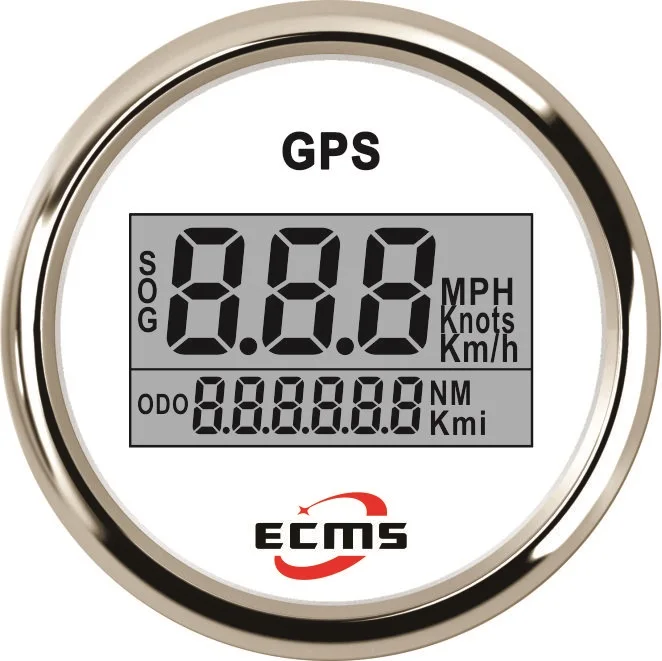 

Судовая Лодка Автомобильный GPS Спидометр 0-999knot 9-32V 52 мм 316L хромовый ободок белый циферблат 800-00171