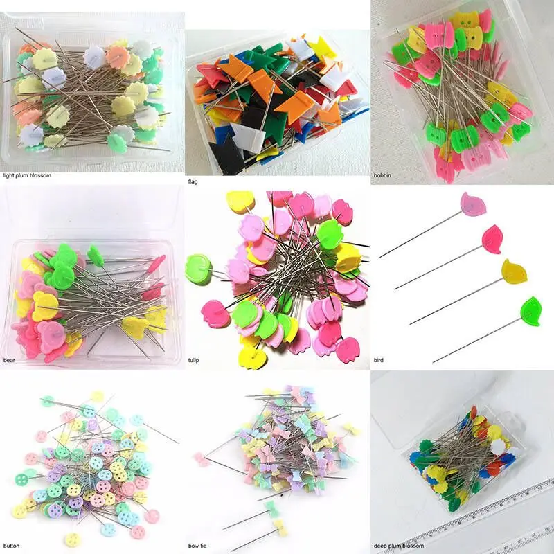

100 Pcs Sewing Needle Weddings Embroidery Patchwork Pins Stainless Steel Dressmaking Pins DIY Sewing Accessories With Box