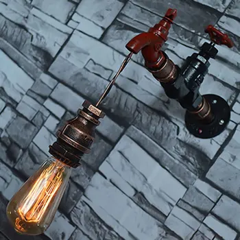 

E26/E27 Edison Bulb Amercian Loft Style Water Pipe Wall Sconce RH Retro Wall Light Fixtures For Home Vintage Industrial Lighting