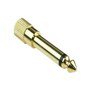 

10Pcs 1/4' 6.35mm Plug to 1/8' 3.5mm Jack Gold Headphone Audio Mono Adapter