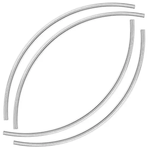 

Gold Silver Plated Long Curved Noodle Tube Spacer Charms Findings Component For Leather Necklace 100x3mm 50pcs/lot