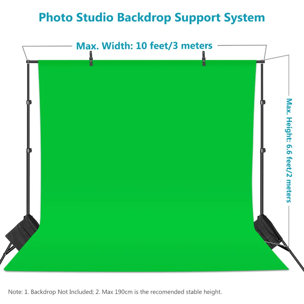 Neewer фотостудия регулируемый 3 М широкий крест бар 2 м высокий фон стенд фоновая поддержка системы с 2 фоновыми зажимами