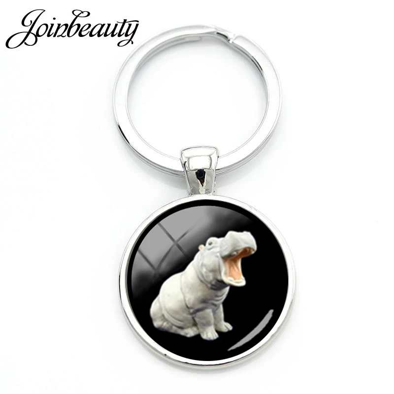 JOINBEAUTY Exquisite Popular Hippo Key Chain Steampunk Hippopotamus