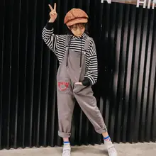 Новинка года; модные детские комбинезоны; джинсовый комбинезон с вышивкой для девочек; одежда для малышей; Повседневный свободный Детский комбинезон; брюки; Y617