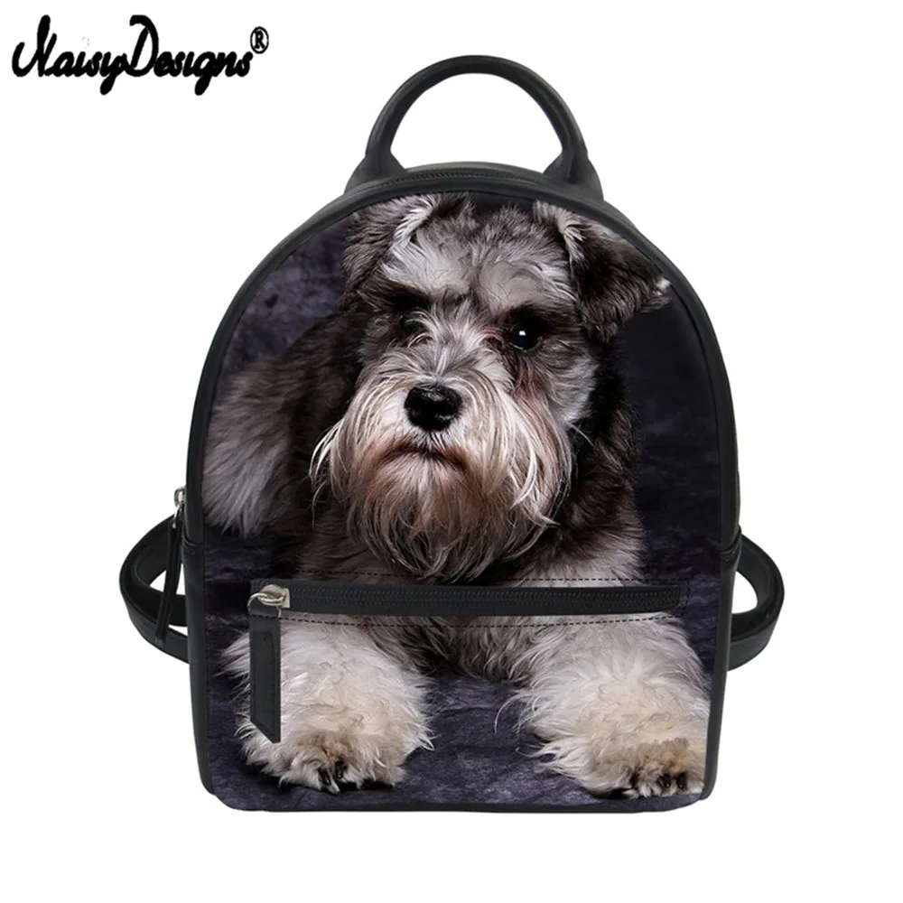 Бесшумный мини рюкзак для девочек Schnauzer Shih Tzu Husky с принтом собаки маленькая сумка