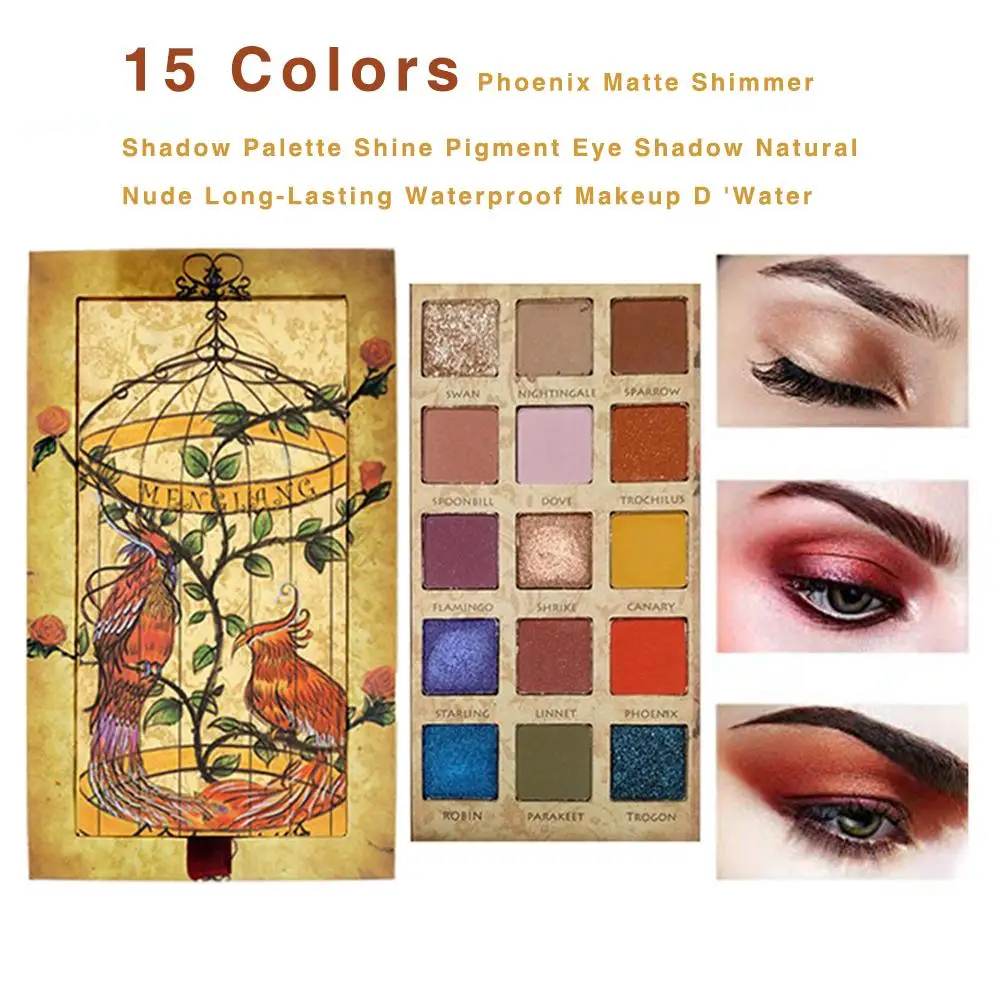 15 цветов Феникс матовые мерцающие тени палитра блеск пигмент тени для век натуральный телесный стойкий водонепроницаемый макияж