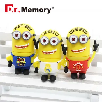 

Dr. Memory New Cute USB Flash Drive Yellow Minions with Shirt Pendrive USB Stick Silicone Plug 4GB 8GB 16GB 32GB 64GB Flash Disk
