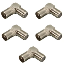 5 шт. правый угол 90 Drgree Разъемы Кабель F мама-папа разъем адаптер для ТВ антенны