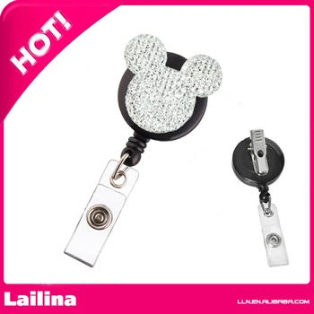 

Minnie Mouse badge reel, badge reel, rhinestone id holder, nurse card holder, minnie mouse