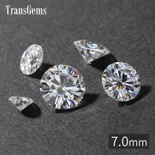 Transmems 1 шт. 7 мм 1.2ct карат Цвет GH Муассанит эквивалент Алмазный Карат Вес 1.2ct для изготовления ювелирных изделий
