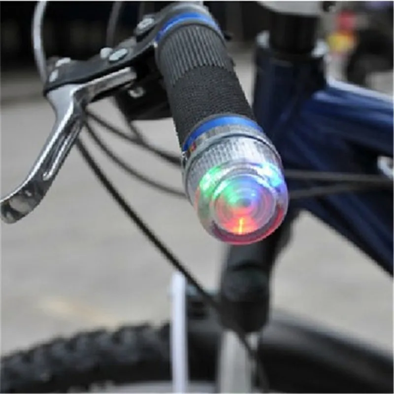 

2pcs/Lot Safety Bike Bicycle Handlebar End Plug Light Colored LED Warning Light Cycling Security Safety Lamp Waterproof