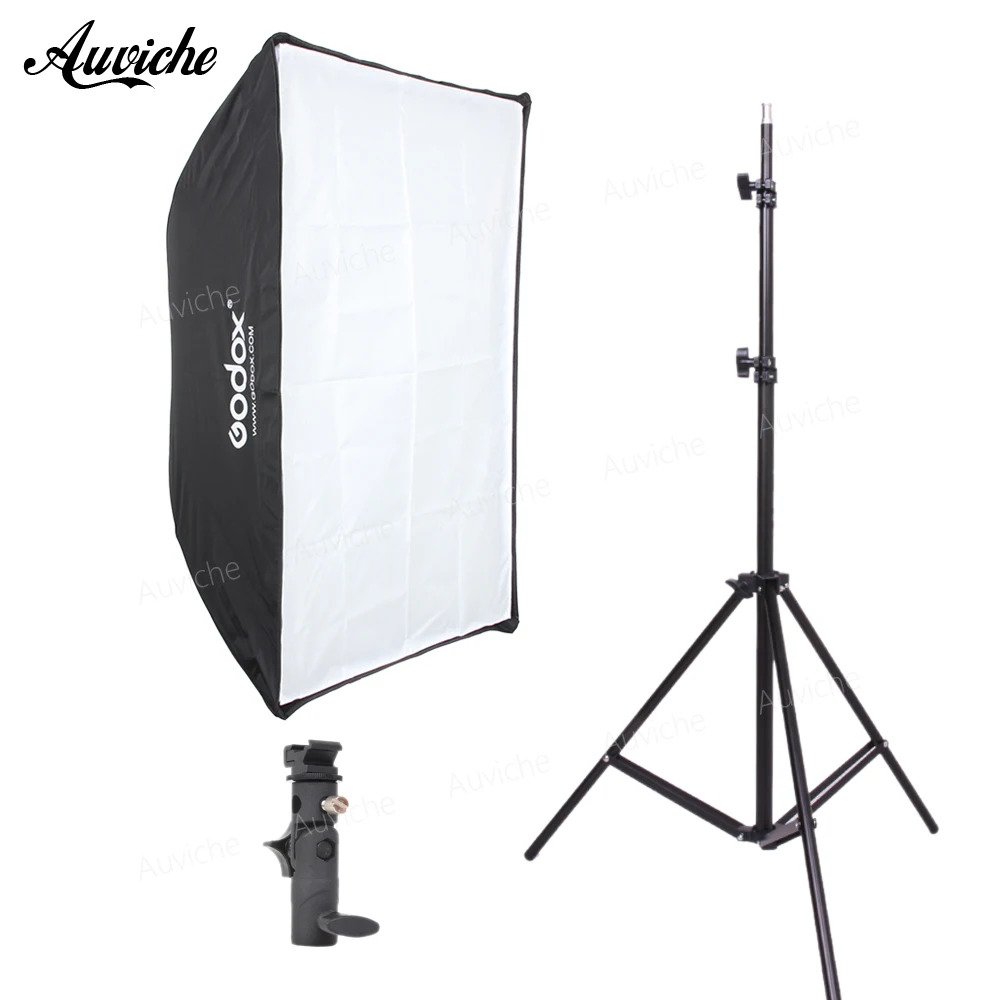 

GODOX 50*70cm Umbrella softbox with Light stand Flash bracket kit for Speedlight Flash Studio flash Hot shoe bracket