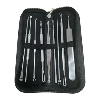 

New Acne Remover Tweezers Stainless Steel 9pcs Facial Acne Spot Pimple Remover Extractor Tool Comedone 35