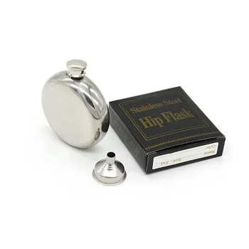 

50pcs Stainless Steel Hip Flask 5oz Outdoor Portable Hip Flask Mirror Polished Wine Pot Alcohol Flagon with Funnel ZA4624