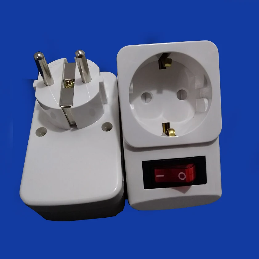 

2PCS European EU Germany standard power adapter Plug adaptor With switch Power plug 4.8mm