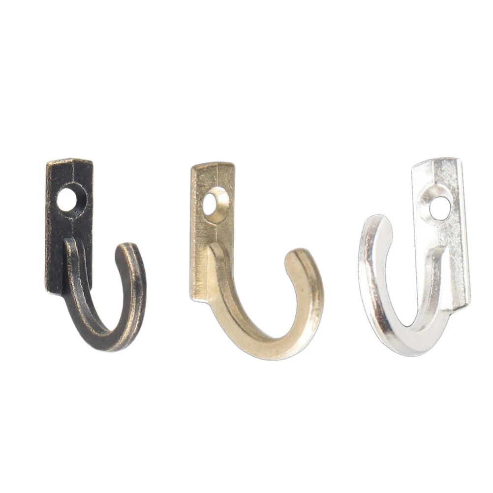 

10PCS Single Prong Hook Mini Size Wall Mounted Retro Cloth Hanger for Coats Hats Towels Keys
