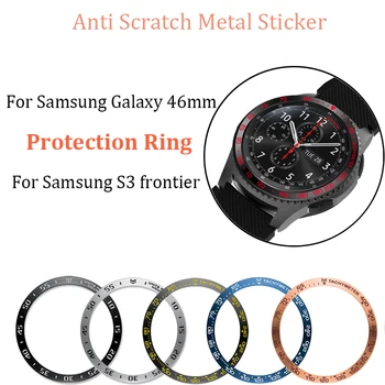 

For Samsung Gear S3 Frontier/galaxy watch 46mm Anti Scratch Metal Sticker Protection Ring Watch Dial Bezel Ring Adhesive Cover