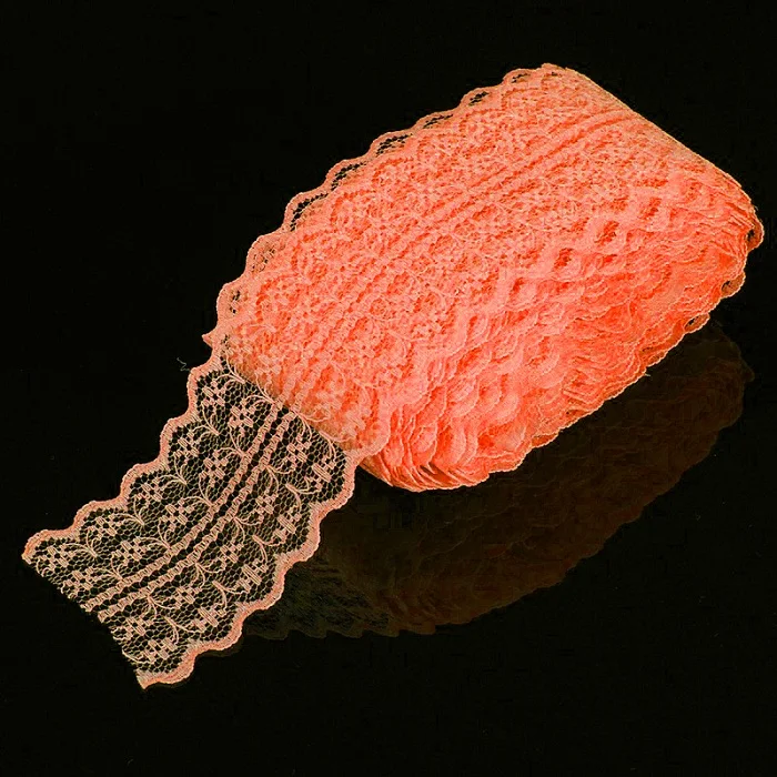 Кружевной ткани отделкой лента для самодельного украшения одежды аксессуары 50 ярдов/мм Лот 45 мм ширина белый великолепные дешевые banrd BITFLY с - Цвет: Orange