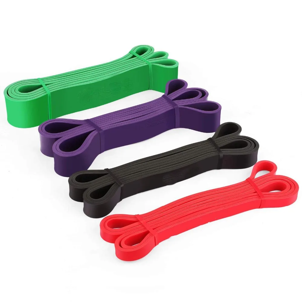 

Set of 4 Pull Up Assist Bands Heavy Duty Resistance Bands Mobility and Powerlifting Exercise Bands Perfect for Body Stretching