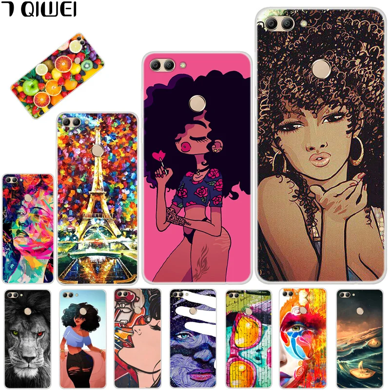 

5.93'' For Huawei Y9 2018 Case Silicon Soft TPU Phone Case For Huawei Y9 2018 FLA-AL00 Case Cover Y 9 2018 Girl Cool Painting