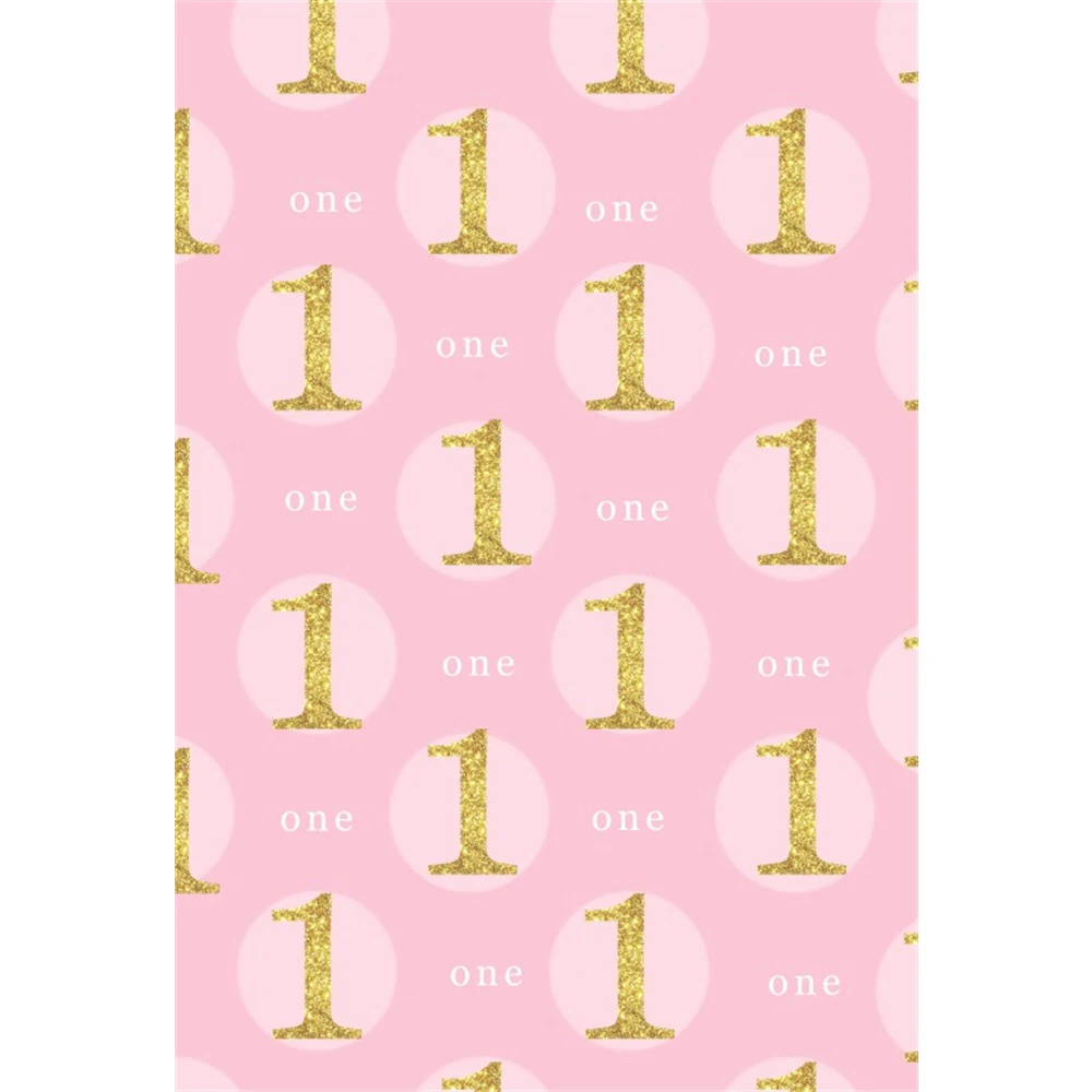 

Laeacco Pink 1 Birthday Circle Sequins Baby Pattern Photographic Backgrounds Customized Photography Backdrops For Photo Studio