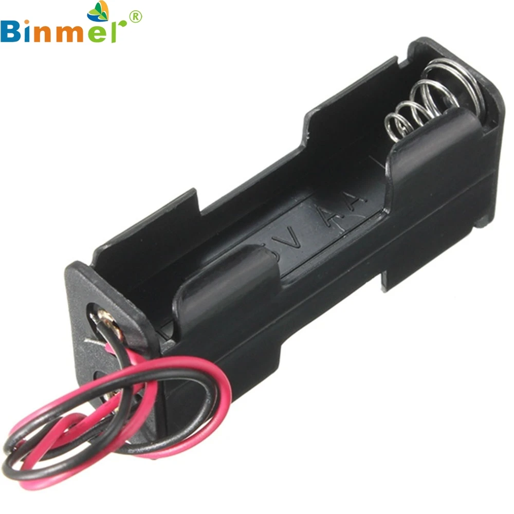 

2-Slot 2 x AA Battery Back To Back Holder Case Box With Leads Oct24 Drop Ship