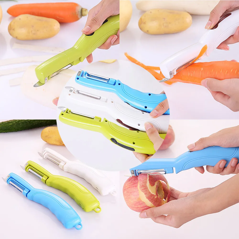 

1PCS Electric Peeler Stainless Steel Knife Fruit Potato Peeler Multifunction Electric Peeling Kitchen Gadgets Fruit Vegetables