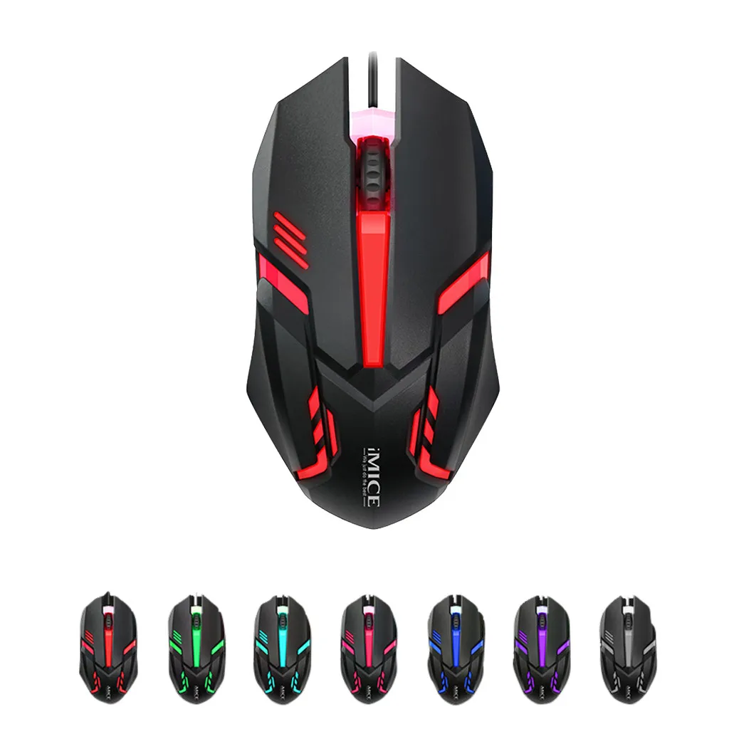 

LED Fiber Backlit Color USB Cable And Gaming Mouse For Desktop Laptops