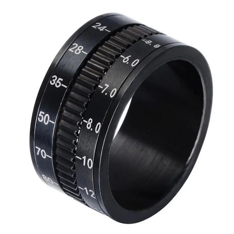 Наружное кольцо для самозащиты EDC, аварийные инструменты для разбивания окон, 12 мм кольцо для объектива камеры из титановой стали может поворачиваться - Цвет: Черный
