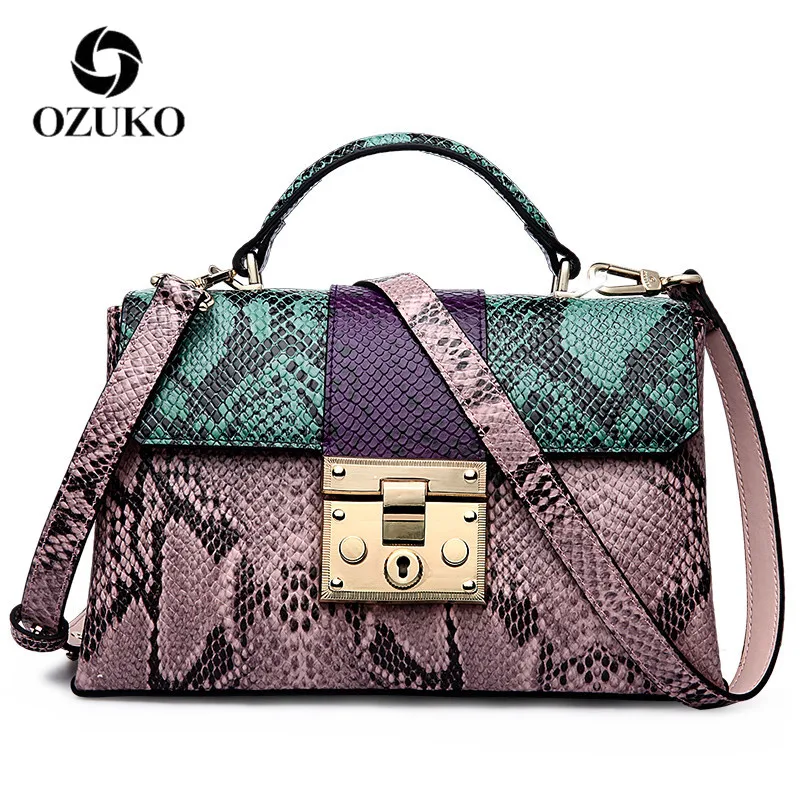 

OZUKO genuine leather crossbody bags for women luxury ladies handbag top quality should bag bolsa feminina