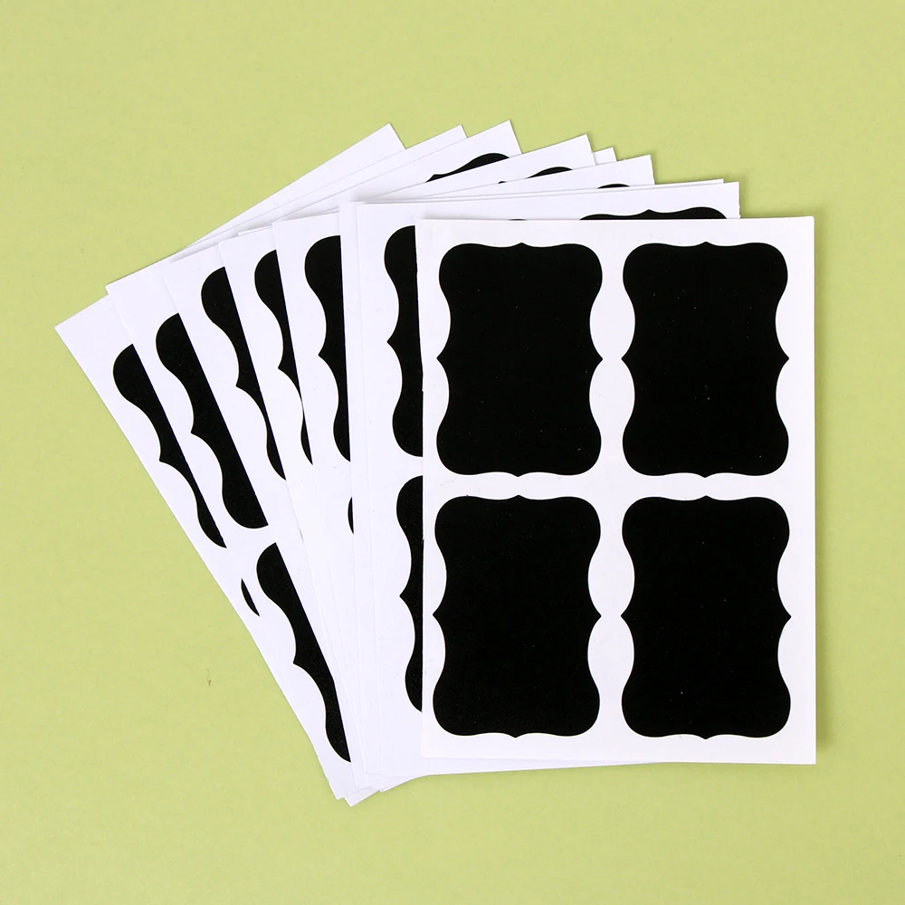 

40pcs Waterproof Blackboard Sticker Label Chalkboard Sticky Tags Kitchen Jars Bottle Organizer Craft For Home Kitchen Decoration