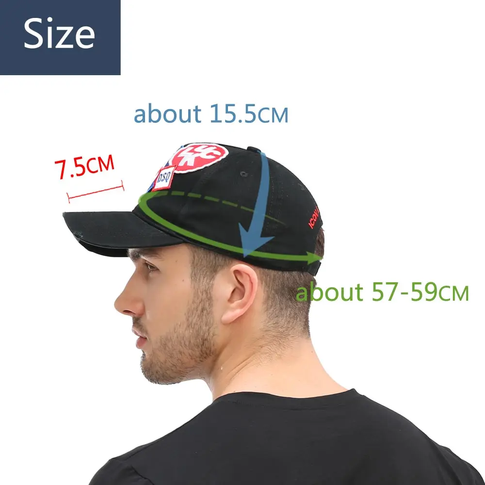Gorra de béisbol DSQICOND2 DSQ de alta calidad para hombre, Hip Hop, Hip Hop, sombreros para papá, ropa de calle negra, azul, Gorra Beisbol