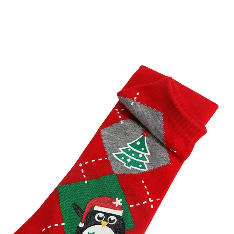 7Christmas Socks Five Fingers Women Socks Winter Warm Comfortable Ladies Toes Crew Stocking Santa Claus Reindeer Snowman Print Socks