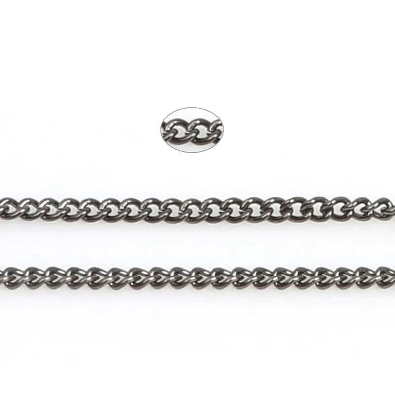 3*2 мм, 10 м/лот, посеребренный кабель, открытая цепочка, фурнитура для ожерелья, браслетов, ювелирных изделий - Цвет: Gunmetal