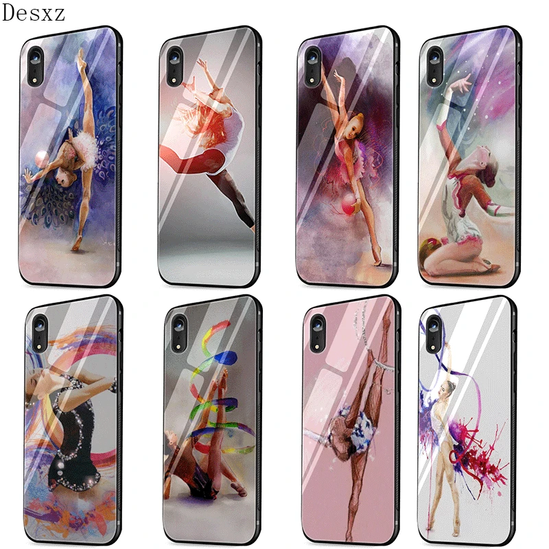 Чехол для телефона стекло iPhone X XS Max XR 7 8 6 6S Plus 5 5S SE чехол девочки спортивный