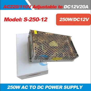 

12V 20A 250W LED Driver Transformer 220V AC To DC 12 V For Electronics Led Strip Display Single Output Switching power supply