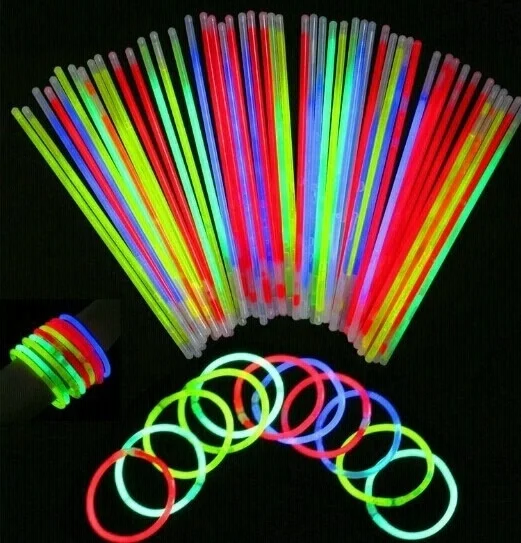 

Superior 50 Pcs Glow Sticks Bracelets Necklaces Party Fluorescent Neon Colors Xmas Party Wedding Decal decoration