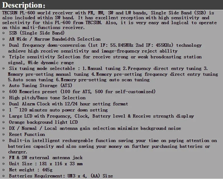 Tecsun PL-600 pl600 портативный FM радио fm стерео am fm sw mw pll Универсальный Приемник цифровой радио tecsun