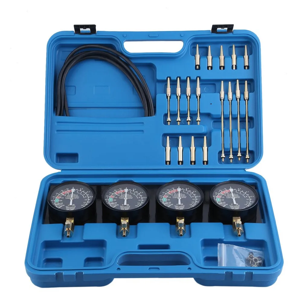 

A8032 Universal 4 In 1 Fuel Vacuum Carburetor Synchronizer Set Sync Gauge Vacuum Hoses Extensions Kit For Motorcycle Repair Tool