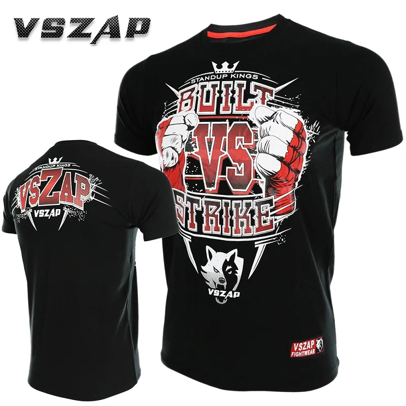 

VSZAP Boxing MMA Shorts T Shirt Gym Tee Shirt Fighting Fighting Martial Arts Fitness Training Muay Thai T Shirt Men Homme Boxe