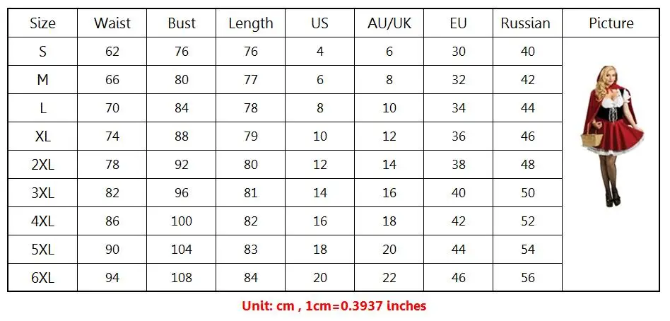 Хэллоуин Красная Шапочка костюм женский для косплея нарядное платье размера плюс S-6XL