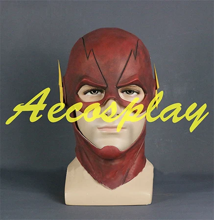 Флэш-Маска DC фильм Косплэй Костюм Опора Хэллоуин Полная Голова латекса Маски для вечеринок - Цвет: The Flash Mask