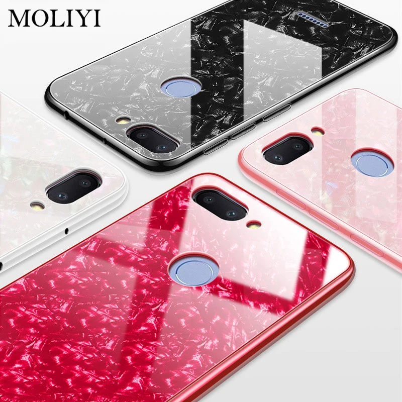 

For Xiaomi Redmi Note 5 Case on for Xiomi Redmi 5 Plus Note 5 6 Pro 6A S2 Case Cover Luxury Bling Glitter Back Tempered Glass